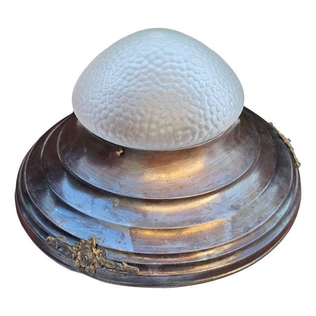 Vintage Art Deco Brass Ceiling Lamp, 1920s For Sale