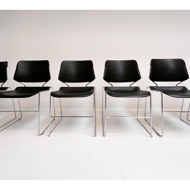 Vintage Black Matrix Chairs by Thomas Tolleson for Krueger, 1970s, Set of 6 For Sale - Image 17 of 17
