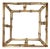 Fret Rim Tray — Italian Hand-Painted Ceramic, Bamboo Motif, Natural For Sale