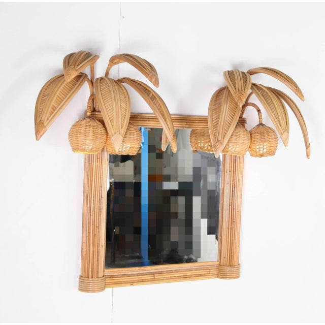 Illuminated Rattan Mirror For Sale - Image 11 of 18