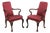 Pair of Antique Mahogany Open Arm Chairs For Sale