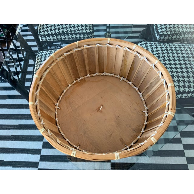 1980s 1980s Large English Style Hand Tied Bamboo Basket For Sale - Image 5 of 13