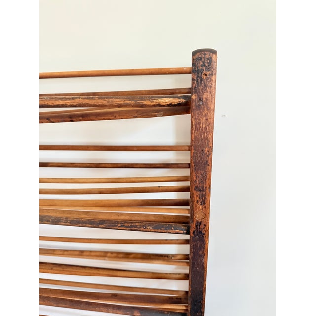 1910s Antique Wooden Factory Shoe Rolling Rack For Sale - Image 4 of 12