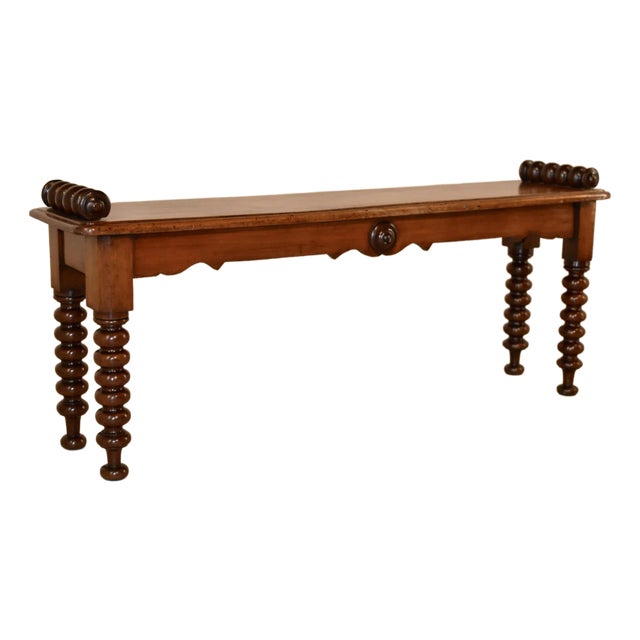 19th Century English Mahogany Window Seat For Sale