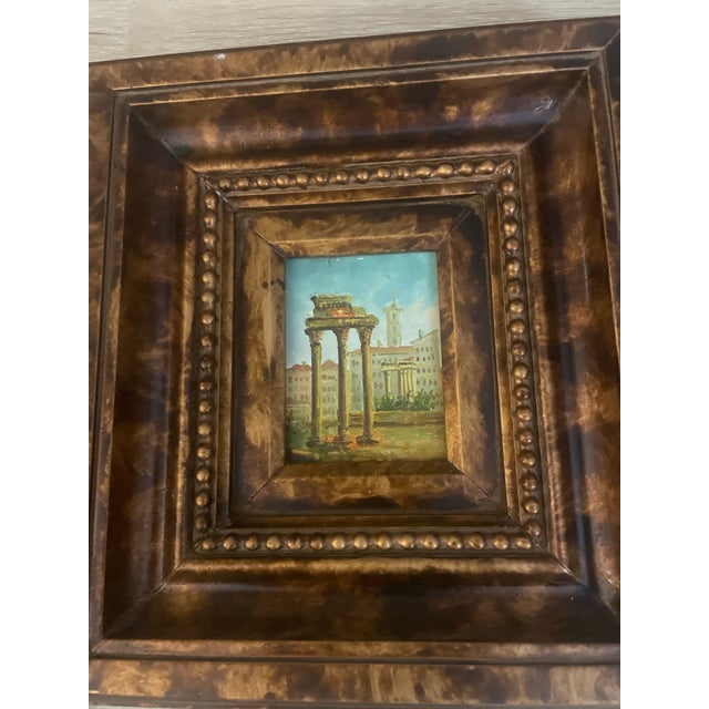 Italian Oil Painting of Italy Portrayed in Three Dimensional Guilted Frames For Sale - Image 3 of 12