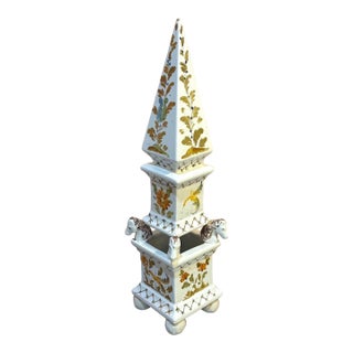 Jay-Willfred Italian Ceramic Obelisk Sculpture For Sale