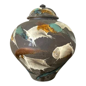 Large Japanese Contemporary Ceramic Jar from Onda Yaki Kiln