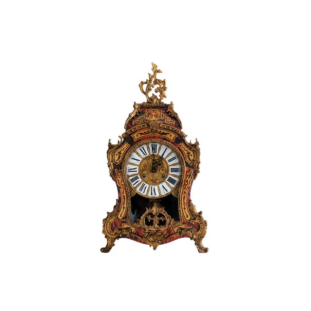 Boulle Pendulum Mantle Clock, 1950s For Sale - Image 12 of 12