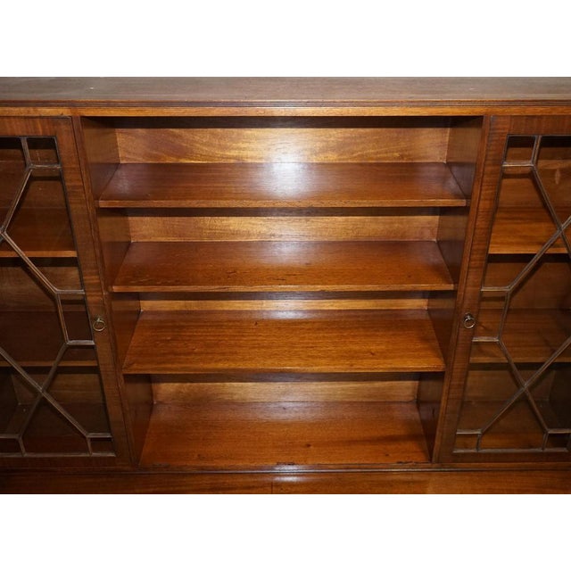 Vintage Bevan Funnell Military Campaign Bookcase with Embossed Leather Doors, 1950s For Sale - Image 9 of 18
