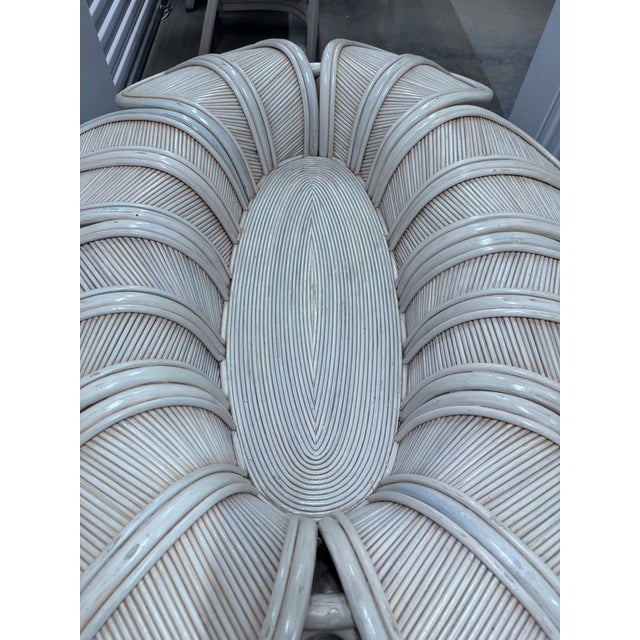 Vintage Flower Oval Dining Table in Pencil Reed Bamboo and Rattan For Sale - Image 14 of 16