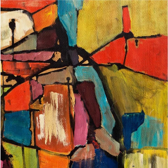 Paper 'Abstract in Coral and Turquoise' by Pearl Took, 1968, Woman Artist, Pasadena, Otis Art Institute, Parsons School of Design For Sale - Image 7 of 10