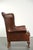 English Brown Cowhide Chesterfield Wing Lounge Chair For Sale - Image 3 of 13