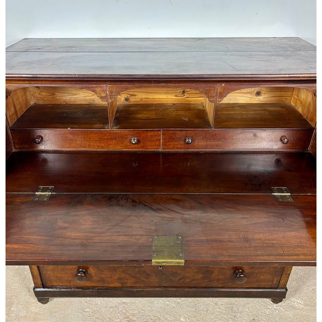 19th Century Spanish Colonial Walnut Secretary Chest With Fall Front Desk For Sale - Image 10 of 18
