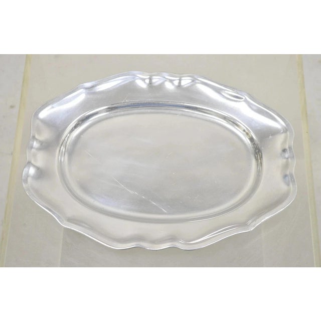 Vintage Wilton Mount Joy, PA Silver Plated Cast Aluminum 14" Dish Platter Tray. Circa Mid 20th Century. Measurements:...