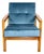 Vintage Lounge Chair in Sea Blue by Z. Bączyk For Sale