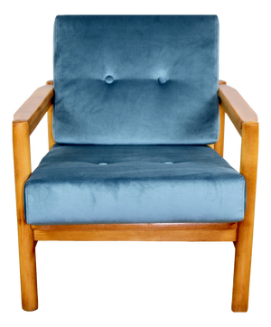 Vintage Lounge Chair in Sea Blue by Z. Bączyk
