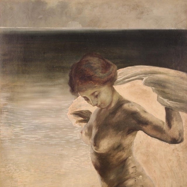 Italian Artist, Nude of a Young Woman, 1920, Oil on Canvas For Sale - Image 9 of 16