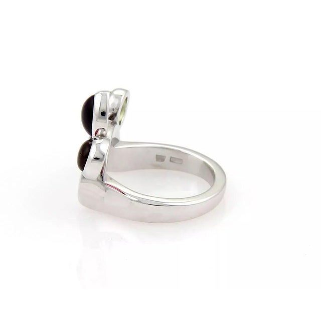 Contemporary Bvlgari Allegra Amethyst Peridot & Tourmaline 18k White Gold Ring, Size 5 For Sale - Image 3 of 7