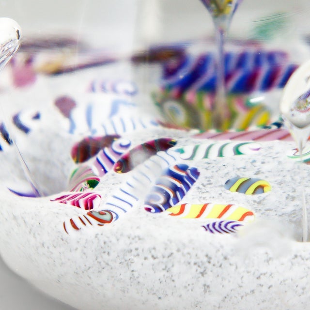 Paul Ysart Attributed Harlequin White Ground/Polychrome Twist Glass Paperweight For Sale - Image 15 of 15
