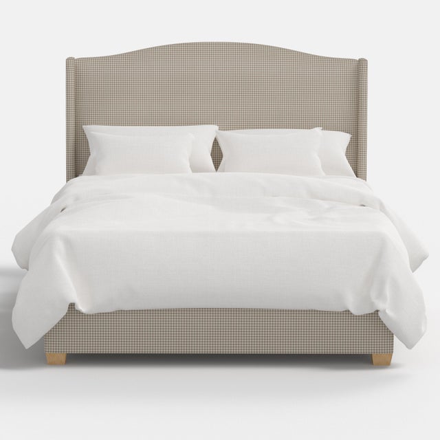 Not Yet Made - Made To Order Stoffer Home x Cloth & Company Julia Wingback Bed in Muave Mini Gingham, Queen For Sale - Image 5 of 7