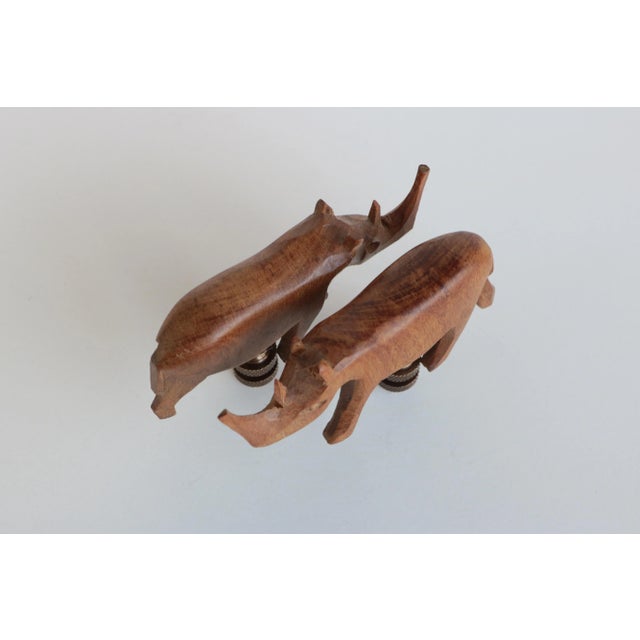 Rhinoceros Lamp Finials - a Pair For Sale - Image 4 of 5