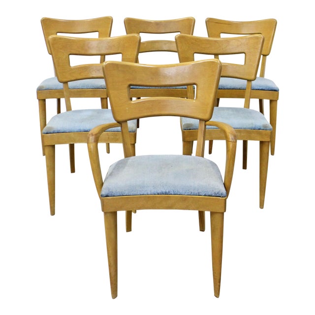 Set of 6 MidCentury Modern Heywood Wakefield Champagne Dogbone Dining