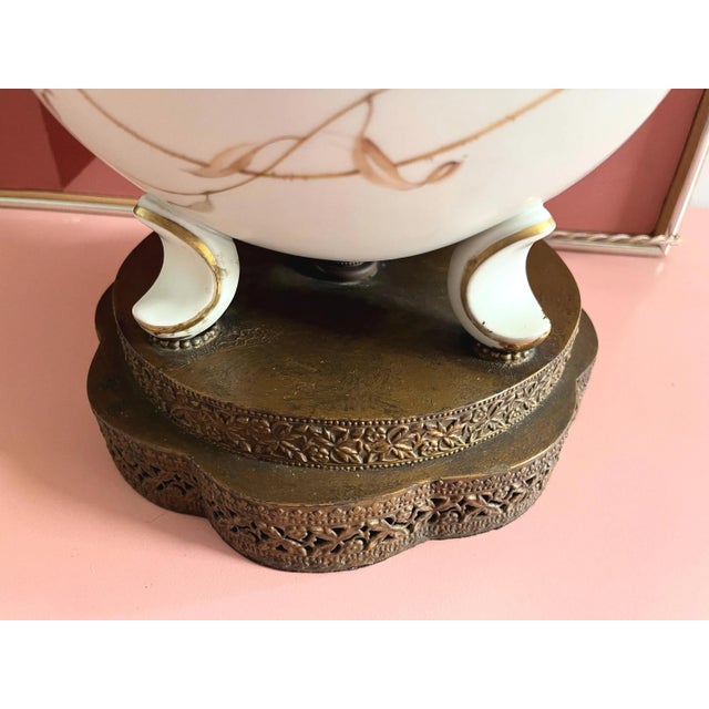 1940s Porcelain Floral Pearl Lamp & Shade by Rosenthal For Sale - Image 17 of 18