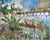 American 1970s Honey W. Kurlander "Greenhouse" Original Oil Painting on Canvas For Sale - Image 3 of 9