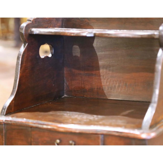 Wood 18th Century French Louis XV Carved Oak Nightstand With Drawer For Sale - Image 7 of 13