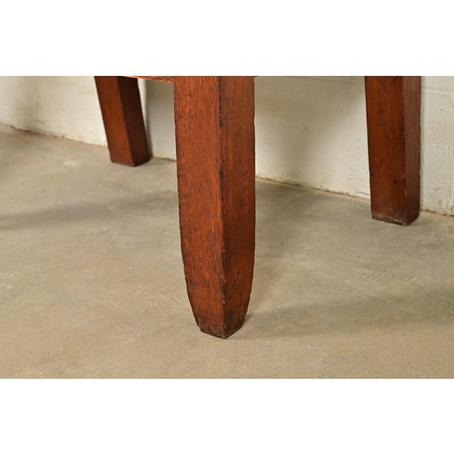 Harden Furniture Style Antique Arts & Crafts Carved Oak Library Chairs, Pair For Sale - Image 9 of 12