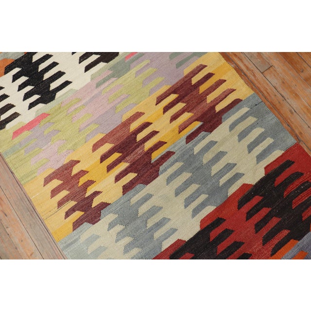 Vintage Zabihi Collection Turkish Kilim Runner - 3' x 15'9" For Sale In New York - Image 6 of 8