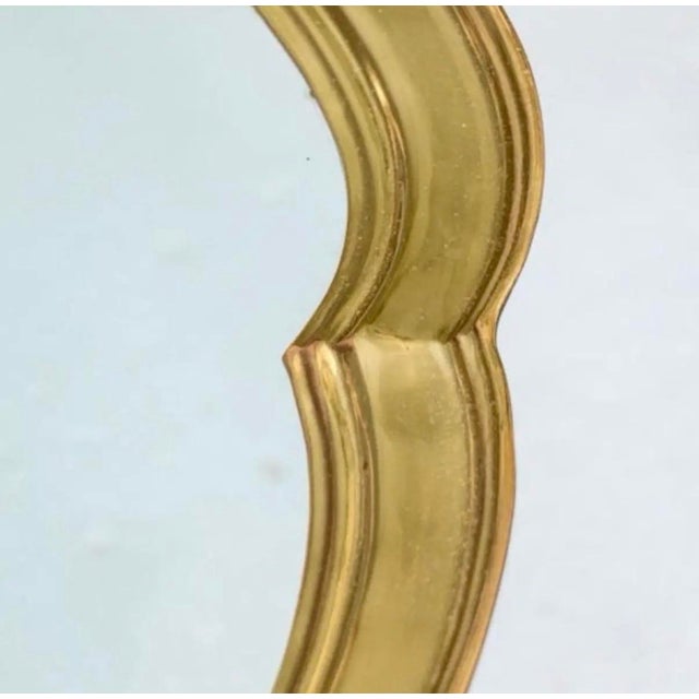 Labarge LaBarge Round Brass and Glass Coffee Table With Scalloped Edges. For Sale - Image 4 of 9