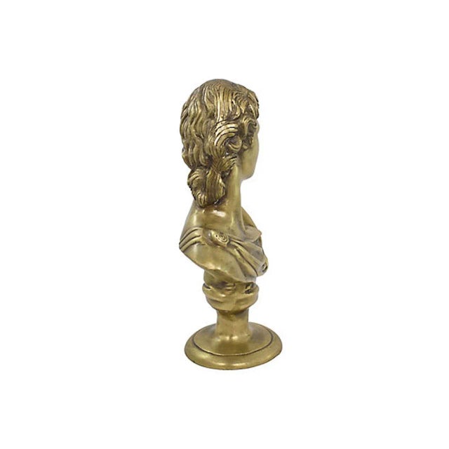 Mid-Century Large Brass Apollo Bust For Sale In Los Angeles - Image 6 of 7