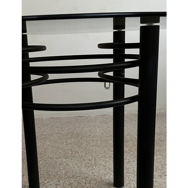 Classic 1980s Tubular Metal and Tinted Glass Table For Sale - Image 10 of 10