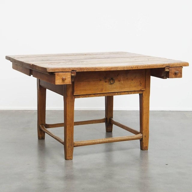 Square Antique Dining Table in Elm Wood For Sale - Image 16 of 16
