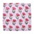 4 Pink and Green Floral Block Print Table Napkins - India Set of Four For Sale - Image 4 of 7