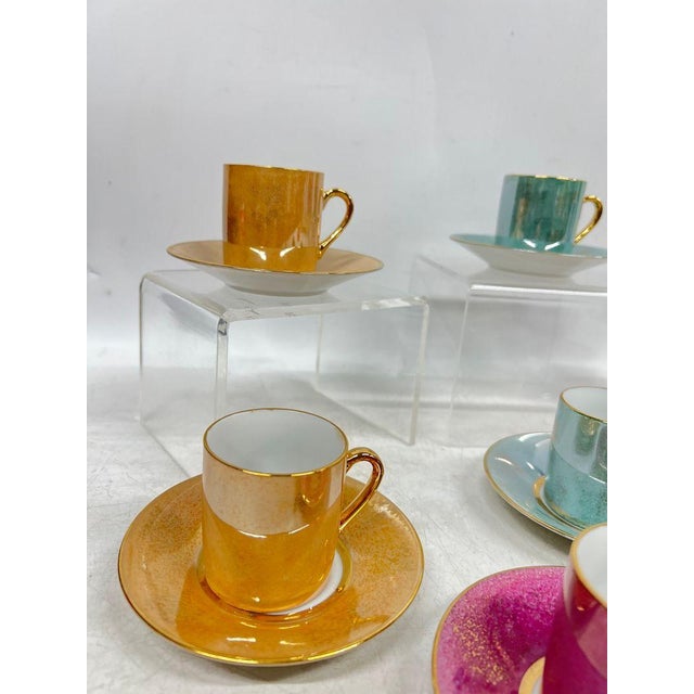Rare Complete 1990s Pottery Barn Japanese Iridescent Demitasse Set — 16 Pieces For Sale In Washington DC - Image 6 of 11