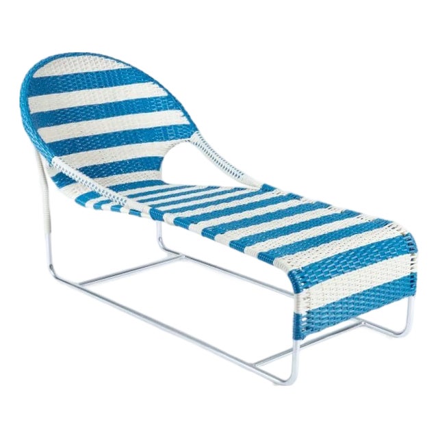 Cabo Chaise, Blue/White Stripe For Sale