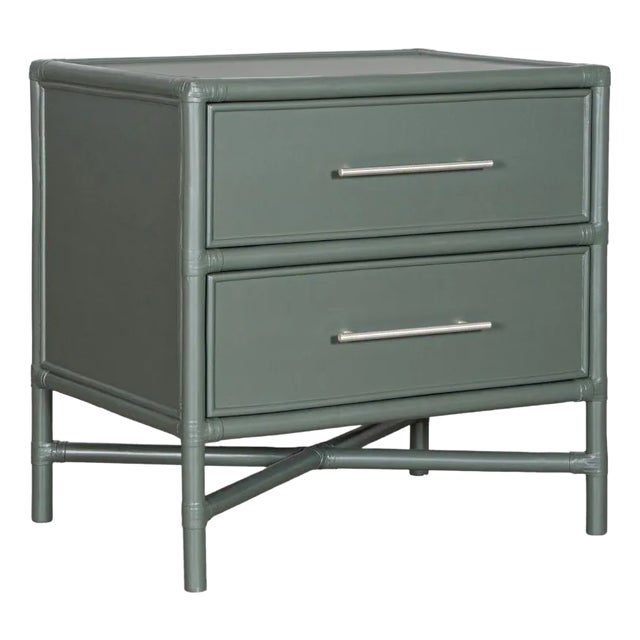 Verona Two-Drawer Nightstand, Evergreen For Sale