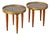 Vintage French Louis XVI–Style Marble-Top Side Tables With Pierced Brass Galleries — A Pair For Sale