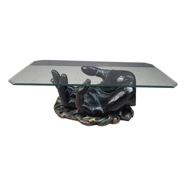 Vintage Hand-Shaped Coffee Table, 1980s For Sale