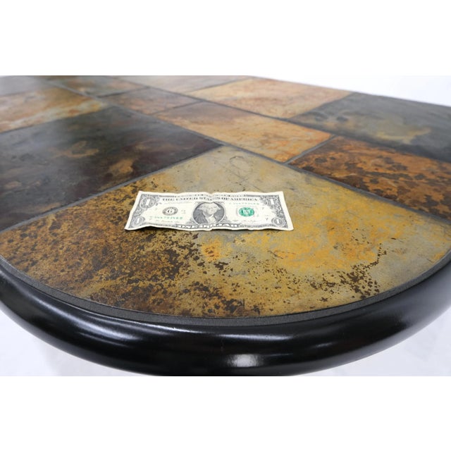 Lava Rock Multicolor Tile Top Pedestal Base Guitar Pick Shape Coffee Table For Sale - Image 10 of 11