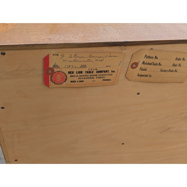 Vintage Walnut Nightstand by Red Lion Circa 1960s - A Pair For Sale - Image 11 of 16