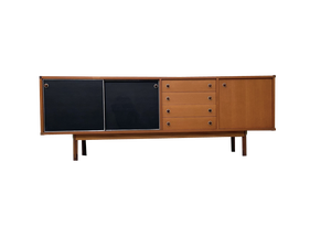 Large Italian Sideboard in Teak and Black Laminate from Elam, 1960s