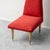 High-Back Chair in Red Fabric with Wooden and Brass Feet, 1960s For Sale - Image 9 of 10