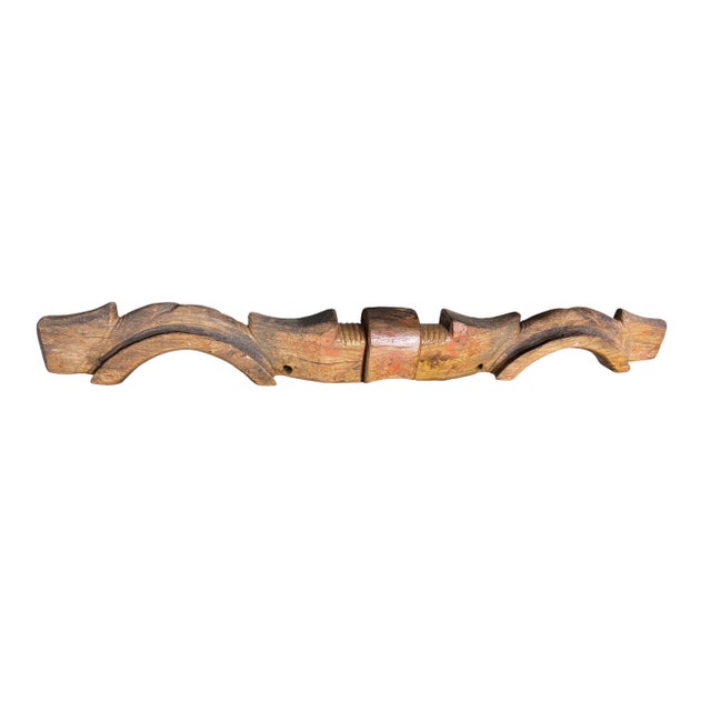 1900 - 1909 Antique European Wood Double Yoke Oxen Holder 68" W For Sale - Image 5 of 7