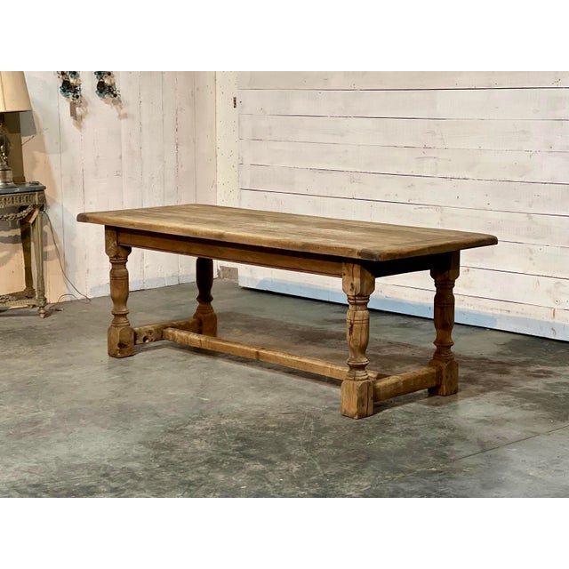 Bleached Oak Farmhouse Dining Table, 1925 For Sale - Image 3 of 18