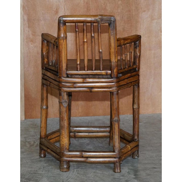 Set of Chinese Bamboo Primitive Occasional Chairs, 1800s For Sale - Image 18 of 18