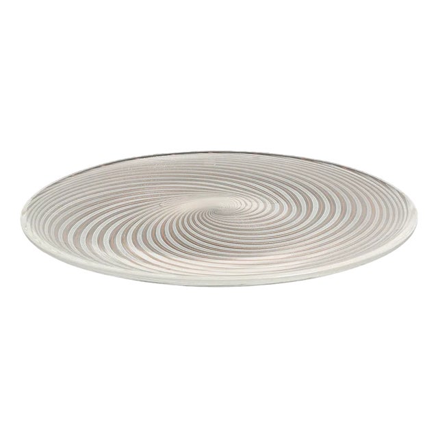 Centerpiece in White and Gold Transparent Murano Glass from Salviati Italia, 1970s For Sale