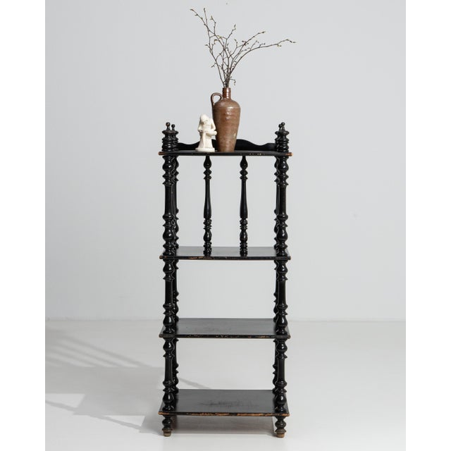 19th Century French Black Patinated Napoleon III Etagere France 1th Century For Sale - Image 10 of 14